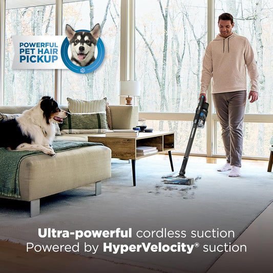 Shark PowerPro Reveal Plus Cordless Vacuum, FloorDetect & Dirt-Reveal Technology, HEPA Filter, Carpet & Hard Floor, Rechargeable, Charcoal, IZ376H