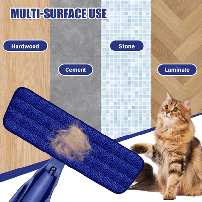 Spray Mop for Hardwood Floors Cleaning: Microfiber Wet Dry Floor Mops with 4 Washable Pads for Swiffer PowerMop - Flat Mop with Sprayer for Kitchen Tile Wood Laminate Vinyl