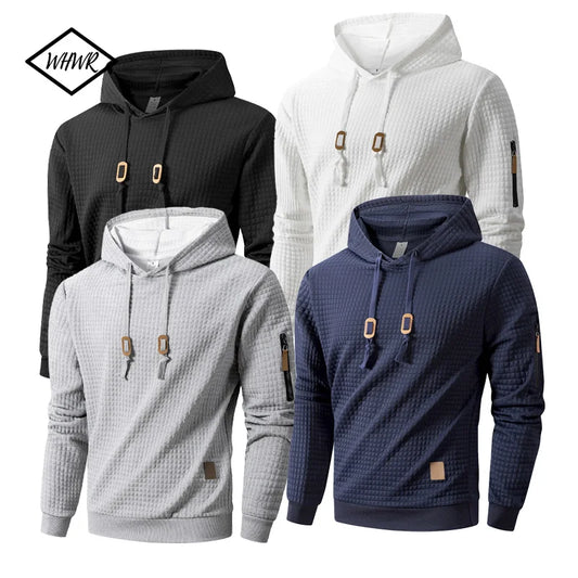 Mens Casual  Long Sleeve Shirts Hooded Collar Drawstring Hoodies Sweatshirts Outdoor Streetwear Solid Color Lightweight Pullover