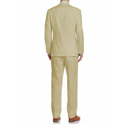 Men's two-piece suit, double-buttoned lapel jacket and pants | slim-fitting wedding/business attire | formal party wear