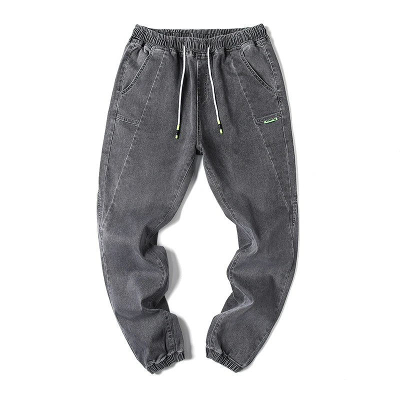 Men Outdoor Workwear Style Stretch Cuffed Tapered Pants Summer Autumn Comfortable Versatile Casual Harem Long Pants Plus Size5XL