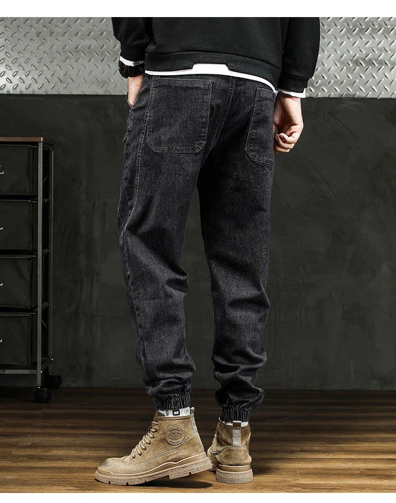 Men Outdoor Workwear Style Stretch Cuffed Tapered Pants Summer Autumn Comfortable Versatile Casual Harem Long Pants Plus Size5XL