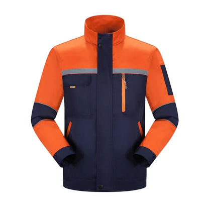 Mens Factory Work Shirt Uniform Long Sleeve Turn-down Collar Workwear Motor Mechanic Repair Workshop Two-pocket T-shirts Tops
