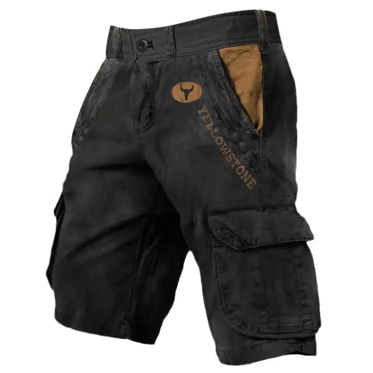 Mens Shorts Overalls Sport Loose Wear Five Quarter Casual Pants Elastic Rope Breathable Tie-Foot Trousers