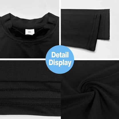 Mens Running T-shirts Compression Long Sleeve Sport Shirts Dumbbell Fitness Training Jogging Gym Sportswear Quick Dry Rashgard
