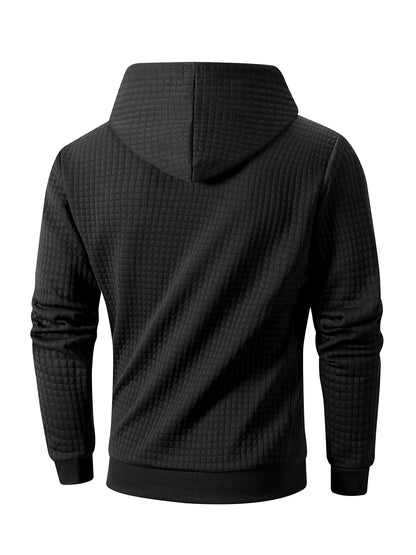 Mens Casual  Long Sleeve Shirts Hooded Collar Drawstring Hoodies Sweatshirts Outdoor Streetwear Solid Color Lightweight Pullover