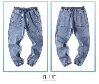 Men Outdoor Workwear Style Stretch Cuffed Tapered Pants Summer Autumn Comfortable Versatile Casual Harem Long Pants Plus Size5XL