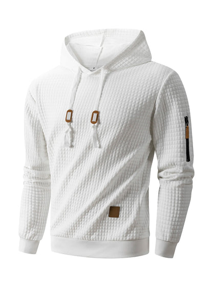 Mens Casual  Long Sleeve Shirts Hooded Collar Drawstring Hoodies Sweatshirts Outdoor Streetwear Solid Color Lightweight Pullover