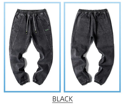 Men Outdoor Workwear Style Stretch Cuffed Tapered Pants Summer Autumn Comfortable Versatile Casual Harem Long Pants Plus Size5XL