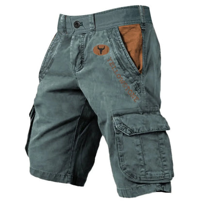 Mens Shorts Overalls Sport Loose Wear Five Quarter Casual Pants Elastic Rope Breathable Tie-Foot Trousers