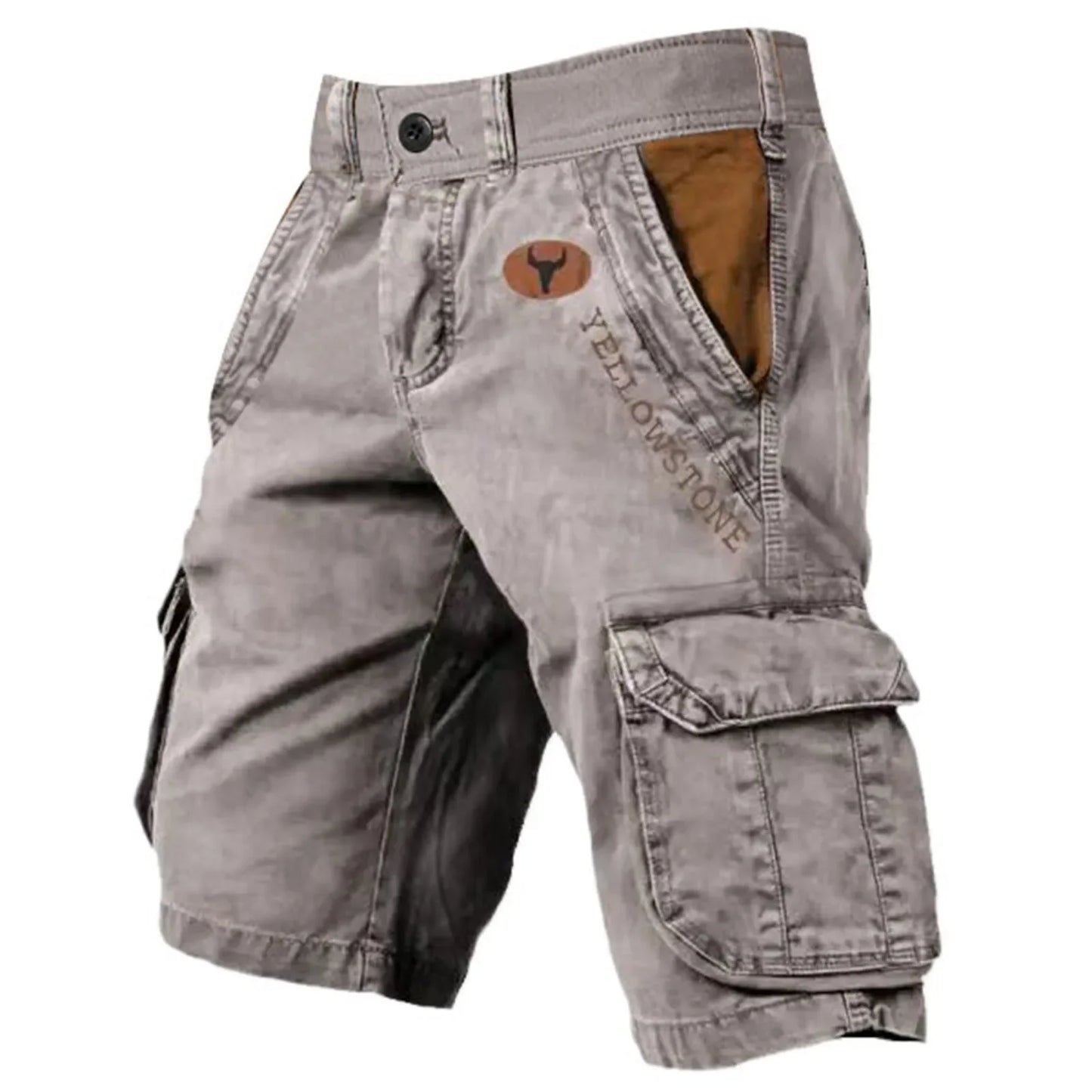 Mens Shorts Overalls Sport Loose Wear Five Quarter Casual Pants Elastic Rope Breathable Tie-Foot Trousers