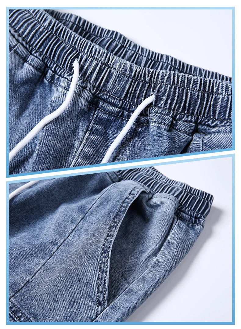 Men Outdoor Workwear Style Stretch Cuffed Tapered Pants Summer Autumn Comfortable Versatile Casual Harem Long Pants Plus Size5XL