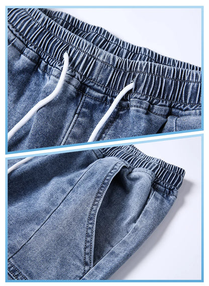 Men Outdoor Workwear Style Stretch Cuffed Tapered Pants Summer Autumn Comfortable Versatile Casual Harem Long Pants Plus Size5XL