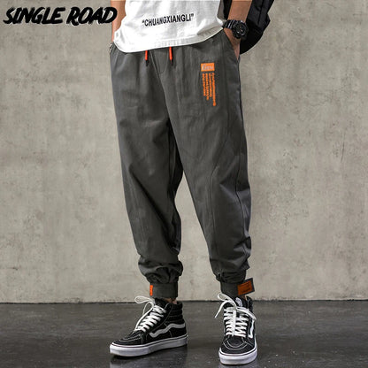 Single Road Mens Harem Pants Men Fashion 2025 Baggy Cotton Hip Hop Joggers Japanese Streetwear Trousers Male Cargo Pants For Men