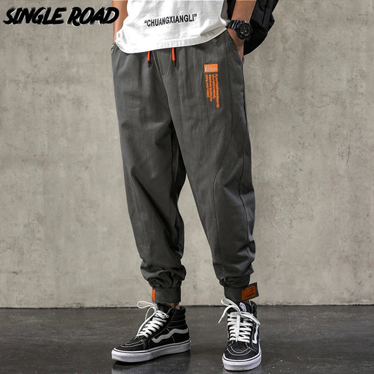 Single Road Mens Harem Pants Men Fashion 2025 Baggy Cotton Hip Hop Joggers Japanese Streetwear Trousers Male Cargo Pants For Men