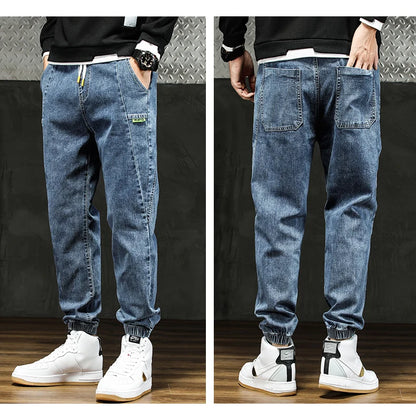 Men Outdoor Workwear Style Stretch Cuffed Tapered Pants Summer Autumn Comfortable Versatile Casual Harem Long Pants Plus Size5XL