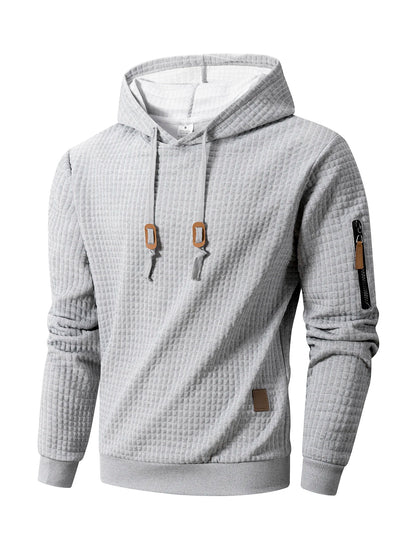 Mens Casual  Long Sleeve Shirts Hooded Collar Drawstring Hoodies Sweatshirts Outdoor Streetwear Solid Color Lightweight Pullover