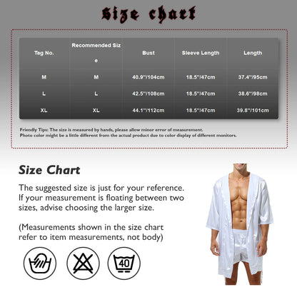 Mens Half Sleeve Sleepwear Set Hooded Open Front Belted Bathrobe with Elastic Waistband Shorts for Nightwear Loungewear