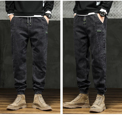 Men Outdoor Workwear Style Stretch Cuffed Tapered Pants Summer Autumn Comfortable Versatile Casual Harem Long Pants Plus Size5XL