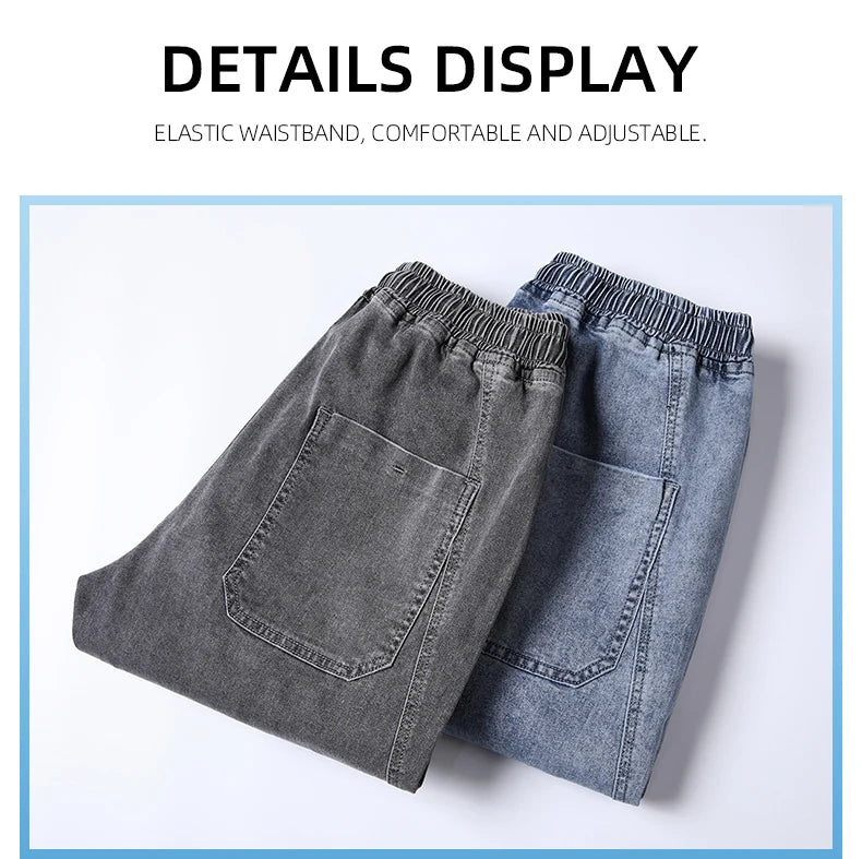 Men Outdoor Workwear Style Stretch Cuffed Tapered Pants Summer Autumn Comfortable Versatile Casual Harem Long Pants Plus Size5XL