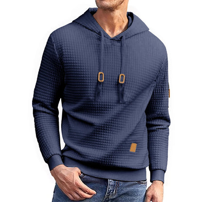 Mens Casual  Long Sleeve Shirts Hooded Collar Drawstring Hoodies Sweatshirts Outdoor Streetwear Solid Color Lightweight Pullover