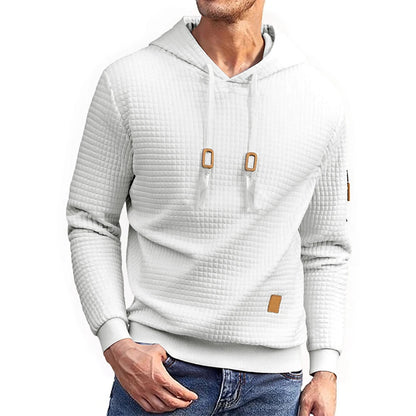 Mens Casual  Long Sleeve Shirts Hooded Collar Drawstring Hoodies Sweatshirts Outdoor Streetwear Solid Color Lightweight Pullover