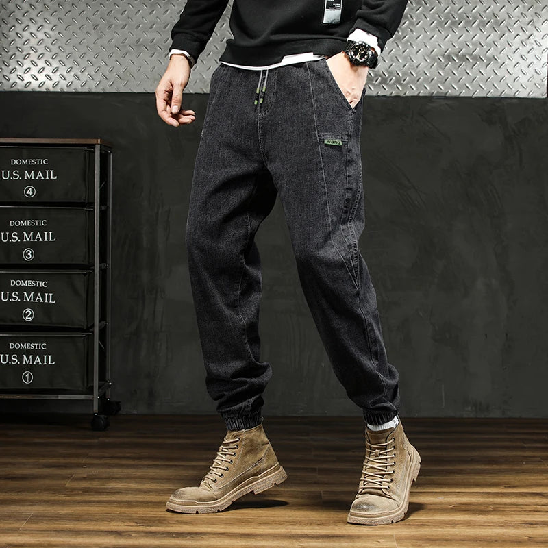 Men Outdoor Workwear Style Stretch Cuffed Tapered Pants Summer Autumn Comfortable Versatile Casual Harem Long Pants Plus Size5XL