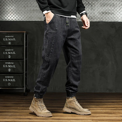Men Outdoor Workwear Style Stretch Cuffed Tapered Pants Summer Autumn Comfortable Versatile Casual Harem Long Pants Plus Size5XL