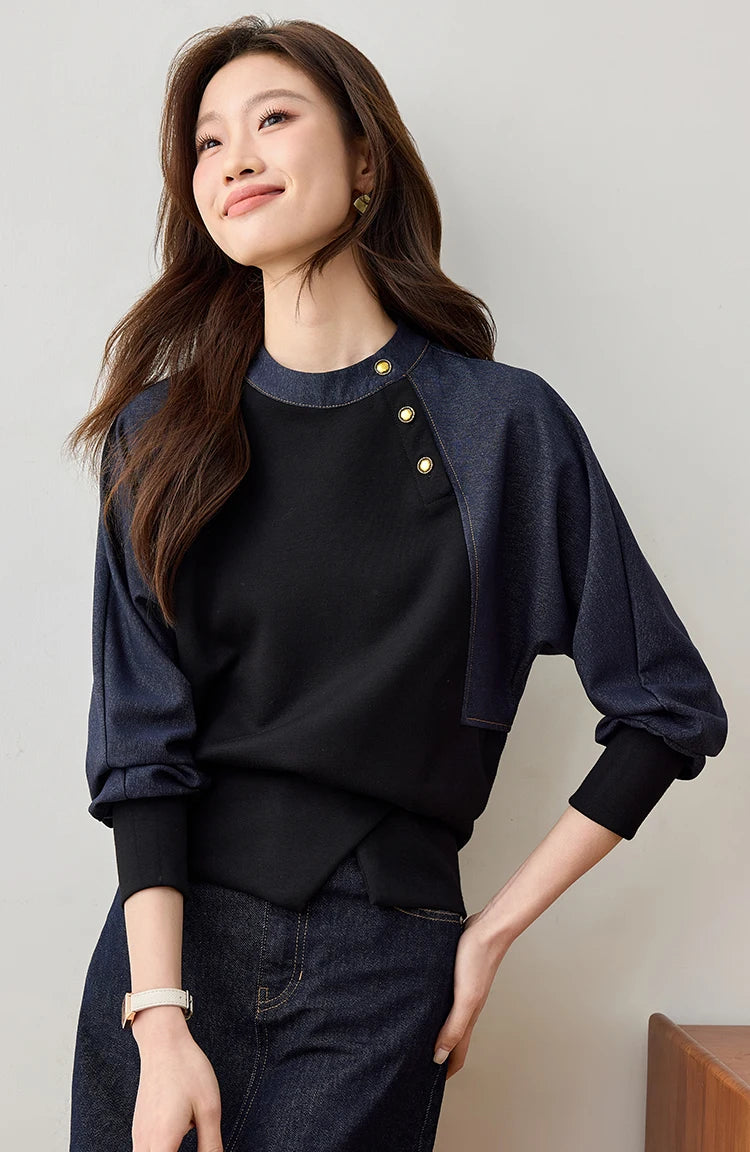 women sweatshirts spring new denim tops